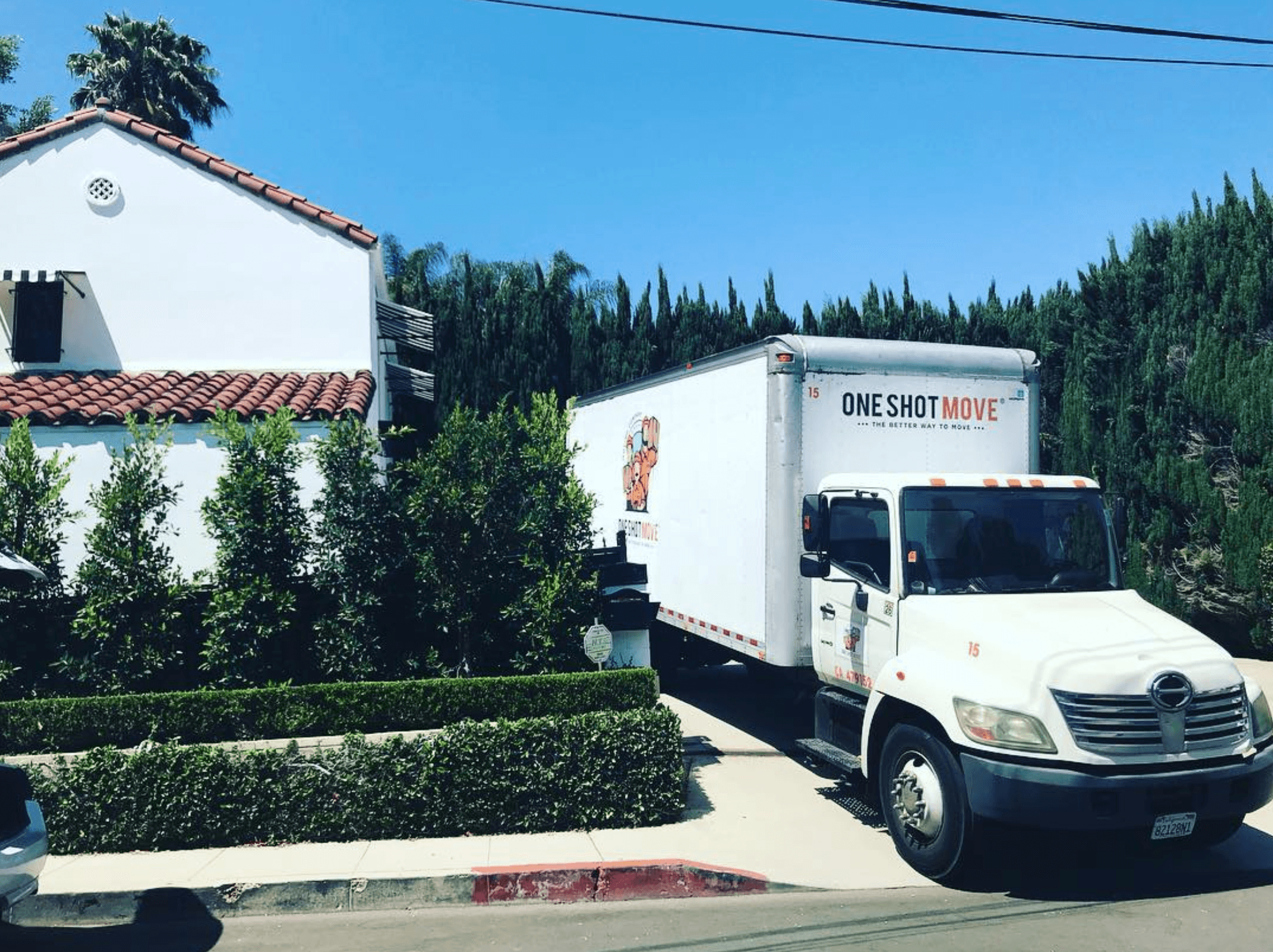 Moving truck and house